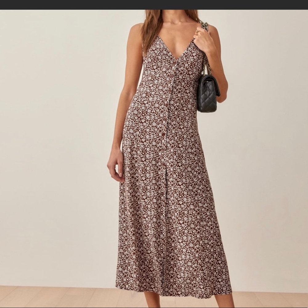 Reformation Luke Dress Chocolate 6